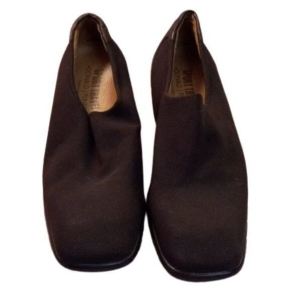 Donald J Pliner Size 7.5 Black Square Toe Slip On Shoes Sport Travel Air Touch - Picture 1 of 8